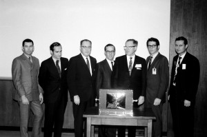 The First AMSAT Board of Directors pose with OSCAR-5