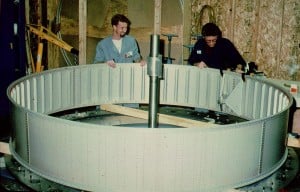 Students at Weber State University in Ogden, Utah work on the Specific Bearing Structure (SBS) for the Phase 3-D spacecraft