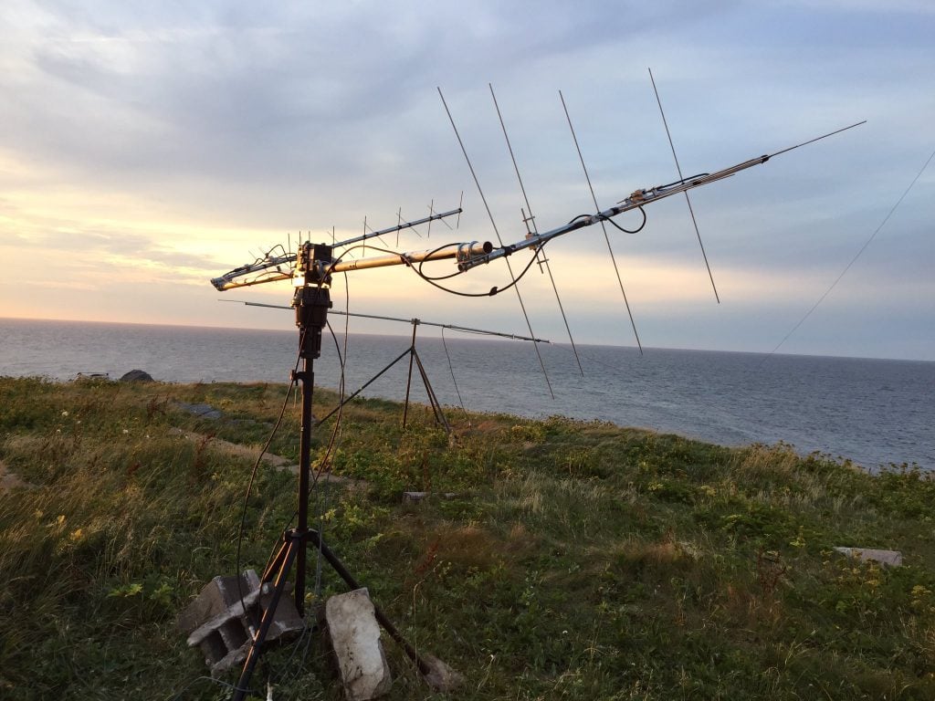 CY9C's M2 LEO Pack seen at sunrise on the morning of August 25, 2016 on St. Paul Island. Photo credit VA3QR